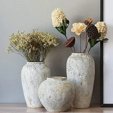 YSNCIDAN Ceramic Vase Rustic Farmhouse Style