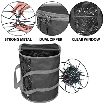 ProPik Christmas Light Storage Bag with 3 Metal Reels