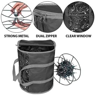 ProPik Christmas Light Storage Bag with 3 Metal Reels