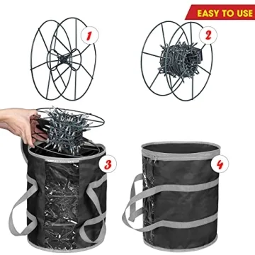 ProPik Christmas Light Storage Bag with 3 Metal Reels