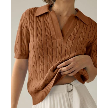 Imily Bela Women's Short Sleeve Knit Pullover Sweater