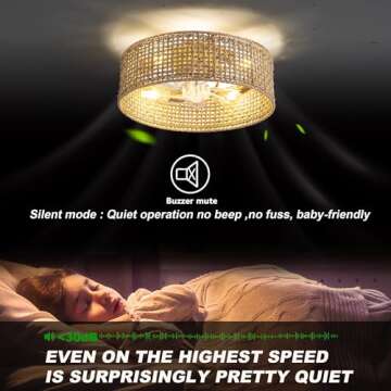 Jughtbo Boho Caged Ceiling Fan with Light, 20.28 Inch Rattan Ceiling Fans with Lights and Remote Control Flush Mount Low Profile 6 Speeds Fandelier for Bedroom, Living Room,Dining Room.Yoga Room