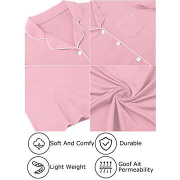 Leikar Maternity Nightgown For Women Postpartum Pajamas Dress Long Sleeve Sleepwear XXL