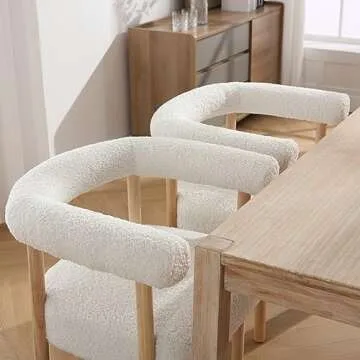 RIVOVA Boucle Dining Chairs Set of 2 - Modern Comfort