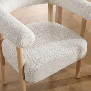 RIVOVA Boucle Dining Chairs Set of 2 - Modern Comfort