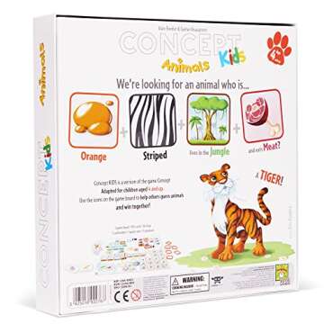 Concept Kids Animals - Cooperative Animal Guessing Game for Children! Fun Family Board Game for Kids...