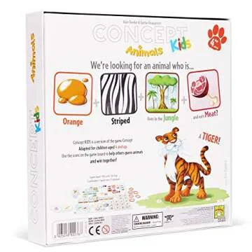 Concept Kids Animals - Cooperative Animal Guessing Game for Children! Fun Family Board Game for Kids...