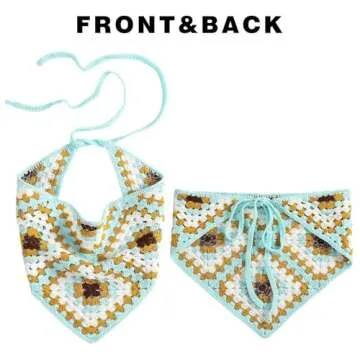 HAIMEIKANG Floral Crochet Hair Bandanas Headscarf 3 PCS Women Hair Scarf Daisy Headband Vintage Head Kerchief for Girls (Light blue+Beige+Light coffee)