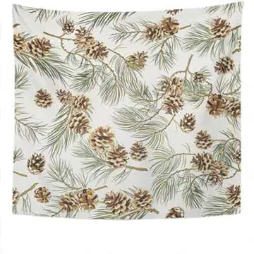 Uoopati Christmas Pine Cones Tapestry Wall Hanging Pine Branches Vintage Winter Wall Art Tapestries Tapestry for Bedroom Room Decor Picnic Mat Beach Bed Cover 60"x80"