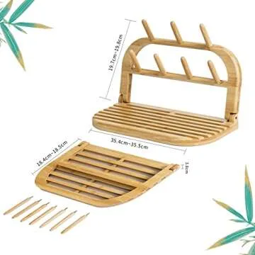 Tuehaeyi Bamboo Baby Bottle Drying Rack - Space Saving & Portable