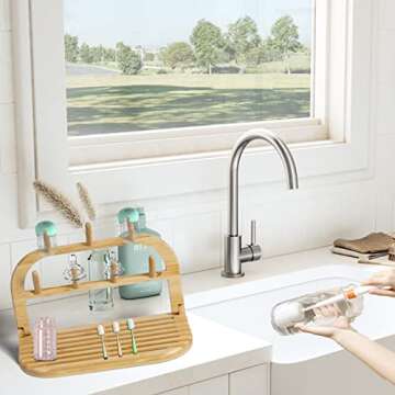 Tuehaeyi Bamboo Baby Bottle Drying Rack - Space Saving & Portable