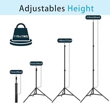 2 Pack Aluminum Light Photography Tripod Stand with Case,Altson 7 Feet Portable Photo Video Tripod S...