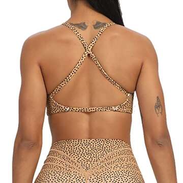 Aoxjox Women's Low Impact Sports Bra for Fitness and Yoga