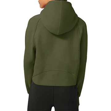 LASLULU Women's Fleece Hoodie Cozy Winter Crop Top