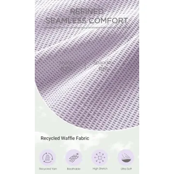 ODODOS Women's Seamless Waffle Knit Crop Tank Tops