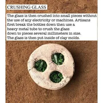 The Bead Chest African Recycled Glass Beads Handmade in Ghana Clear Aqua 18mm Strand for Jewelry Making, Crafts, and Home Decor I Approximately 34-36 Beads