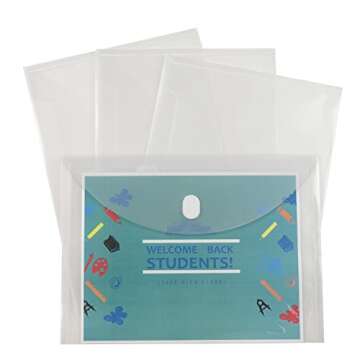 C-Line Reusable Biodegradable Poly Envelopes, Side Loading, Letter Size, Clear, 5 Envelopes per Pack (35107)