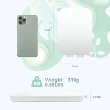 Puiuisoul Travel Makeup Mirror, Portable Mirror with Light, 3 Adjustable Light Settings USB-Rechargeable Vanity Mirror for Bedroom, Office, Home, Gift for Women and Girls (White)