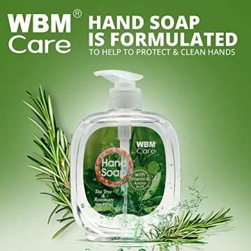 WBM Care Natural Liquid Soap with Tea Tree & Rosemary, Leave Your Skin Feeling Healthy, Hand Wash - ...