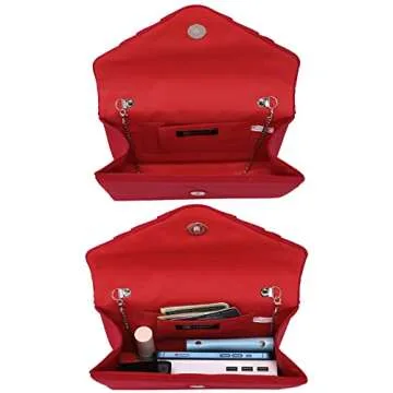 Dasein Womens Velvety Clutch - Elegant Evening Bag