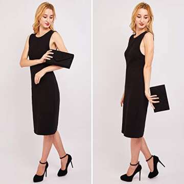 Dasein Womens Evening Bag Velvety Pleated Envelope Clutch Handbag Wedding Party Bridal Purse (Red)