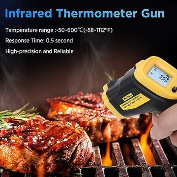 Sanliang Infrared Thermometer Laser Temperature Gun -58℉ to 1112℉ with Adjustable Emissivity