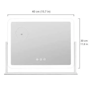 HIEEY Lighted Vanity Mirror with 3 Color Modes and Magnification