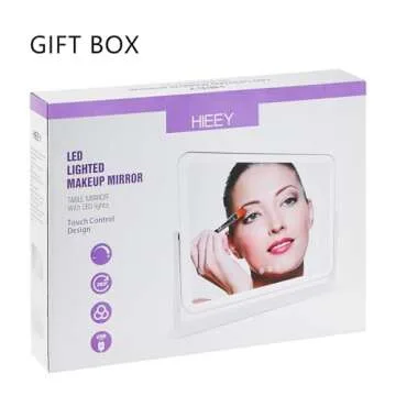 HIEEY Lighted Vanity Mirror with 3 Color Modes and Magnification