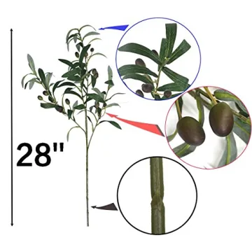 28-Inch Artificial Olive Branches 3pcs Elegant Decor