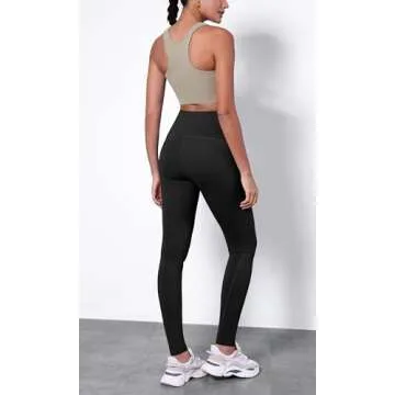 ODODOS Warm Fleece Lined Yoga Pants with Pockets