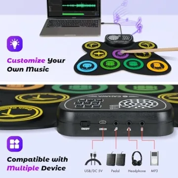 CAHAYA 9-Pad Electronic Drum Set for Kids