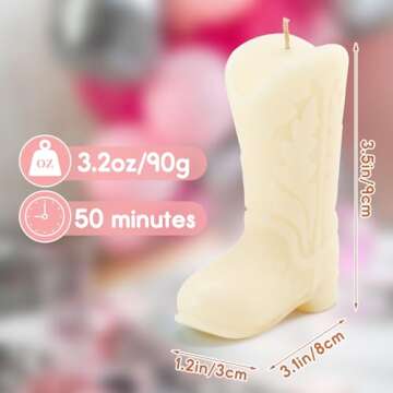 Tuitessine Cowgirl Decor Novelty Boot Candle Birthday Gifts for Woman Girlfriend Decorative Candles ...