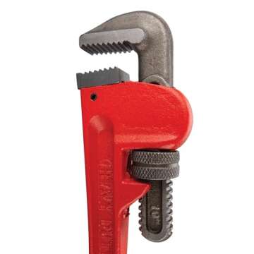 Performance Tool W1133-10B Heavy-Duty Adjustable Straight Pipe Wrench, 10-inch