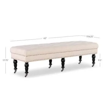 Stylish Linon Isabelle Bed Bench in Dark Espresso Finish