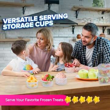 Koaii 6 Pack Hawaiian Shaved Ice Mold Party Set with Lids, Up Your Game For Much More Snow Cone Treats, BPA-Free Cups Two Bonus Lids, Easy Stackable Freezing, Compatible with S900A, S777 & Others