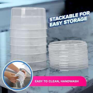 Koaii 6 Pack Hawaiian Shaved Ice Mold Party Set with Lids, Up Your Game For Much More Snow Cone Treats, BPA-Free Cups Two Bonus Lids, Easy Stackable Freezing, Compatible with S900A, S777 & Others