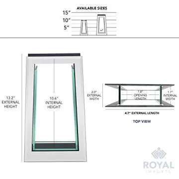 Royal Imports Flower Mirror Glass Vase - 13.5" Tall Tapered - Decorative Modern Floral Centerpiece Accent for Home Decor Living Room Bathroom, Kitchen, Fireplace, Shelf, Table, Entryway, Wedding