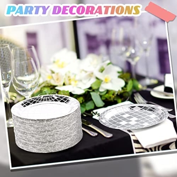 Funtery 50 Pcs Disco Plates for 70s Party Eco-Friendly Decor