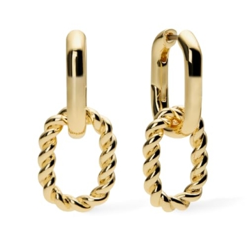 Ana Luisa 14K Gold Plated Double Hoop Earrings - Hypoallergenic & Stylish