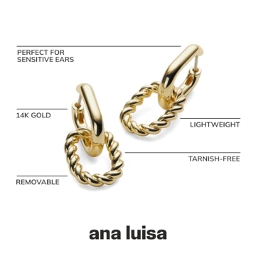 Ana Luisa 14K Gold Double Hoop Earrings - Hypoallergenic