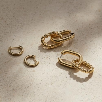 Ana Luisa 14K Gold Double Hoop Earrings - Hypoallergenic