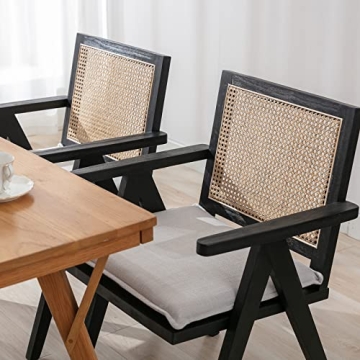 Guyou French Rattan Woven Dining Chairs Set of 4