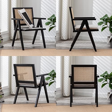 Guyou French Rattan Woven Dining Chairs Set of 4