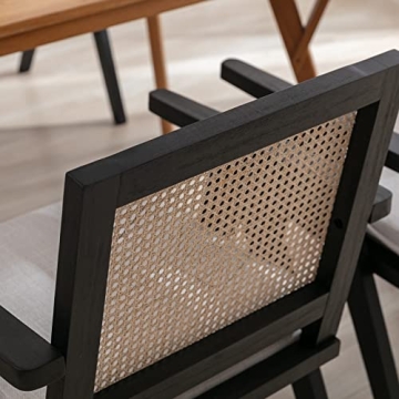 Guyou French Rattan Woven Dining Chairs Set of 4