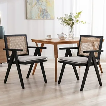 Guyou French Rattan Woven Dining Chairs Set of 4