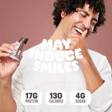 BUILT Bar, High Protein Bars, 17g High Protein Snacks, On-The-Go Bars with only 130 Calories & 4g Sugar, Double Chocolate Fudge, 12 Count