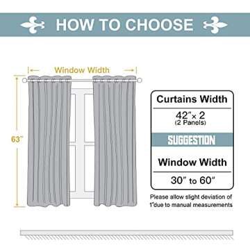 ChrisDowa Grommet Room Darkening Curtains for Bedroom and Living Room - 2 Panels Set Thermal Insulated Blackout Curtains (Beige, 42W x 63L)
