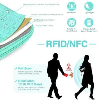 Passport Holder Family, Women Rfid Blocking Passport Wallet, Travel Essentials Premium Wallets, Waterproof Passport Holders Bag for Men Traveling, Travel Document Organizer Credit Cards Case