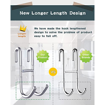 NACETURE 3 Pack Over Shower Door Hooks for Towels