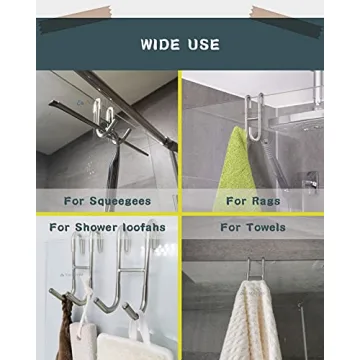 NACETURE 3 Pack Over Shower Door Hooks for Towels